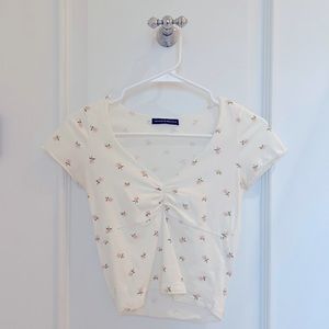 brandy melville pink floral top